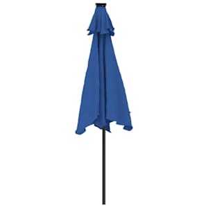 Zahradní slunečník s LED a ocelovou tyčí azurový 225x225x212 cm - obrázek 7