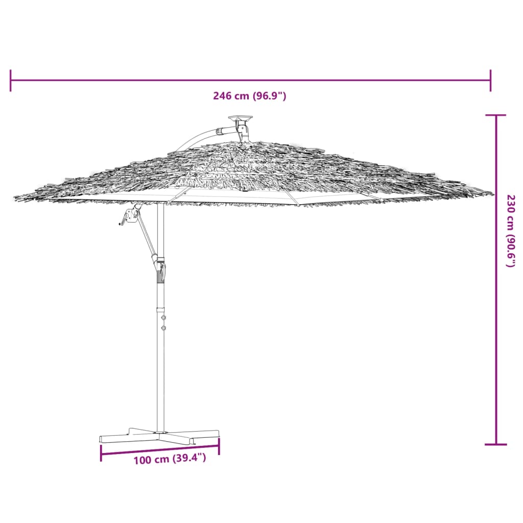 Parasol met stalen paal 246x246x230 cm blauw image 13