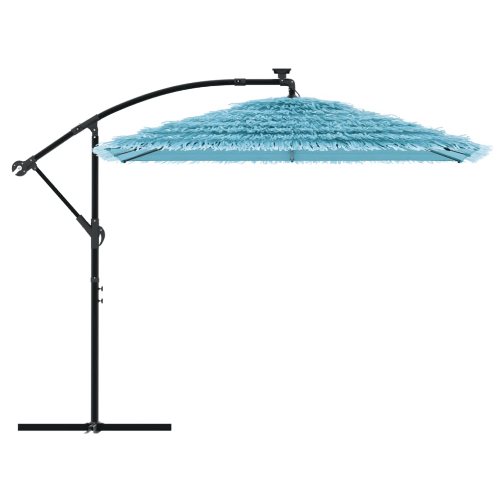 Parasol ogrodowy na stalowym słupku, niebieski, 246x246x230 cm