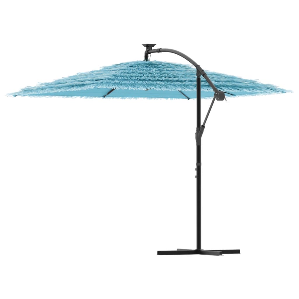 Parasol ogrodowy na stalowym słupku, niebieski, 246x246x230 cm