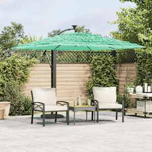 Vrtni senčnik z jeklenim drogom zelen 246x246x230 cm