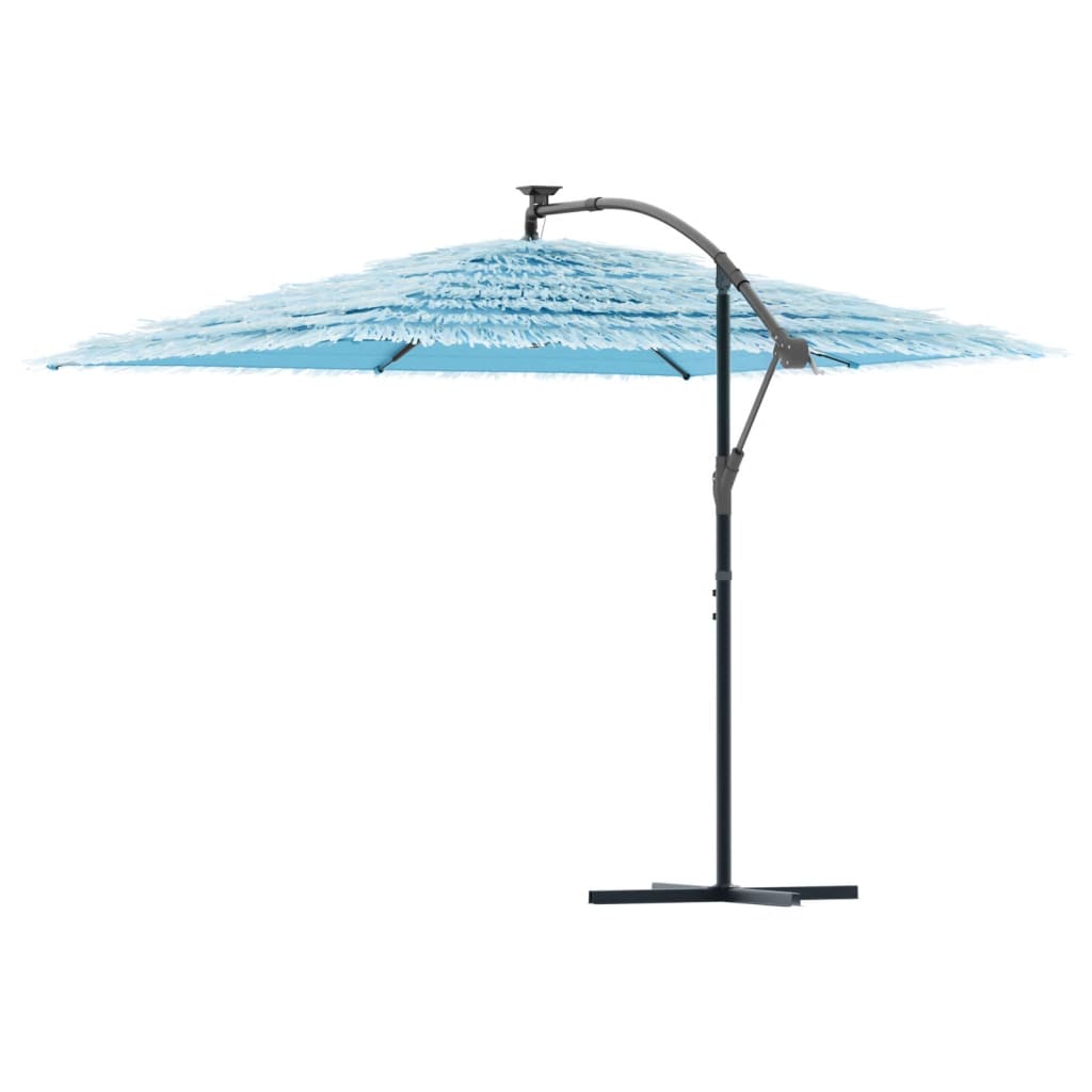 Parasol ogrodowy na stalowym słupku, niebieski, 290x290x238 cm