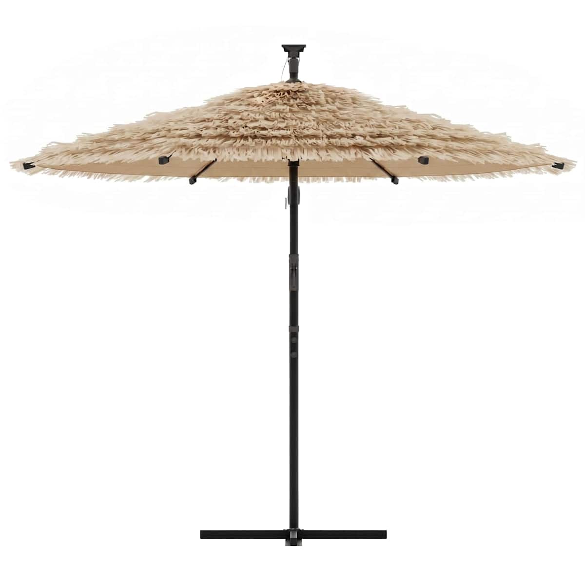 Haveparasol med LED-lys og stålstang brun - Billede 7
