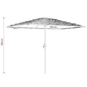Zahradní slunečník s ocelovou tyčí bílý 300 x 200 x 250 cm - obrázek 10