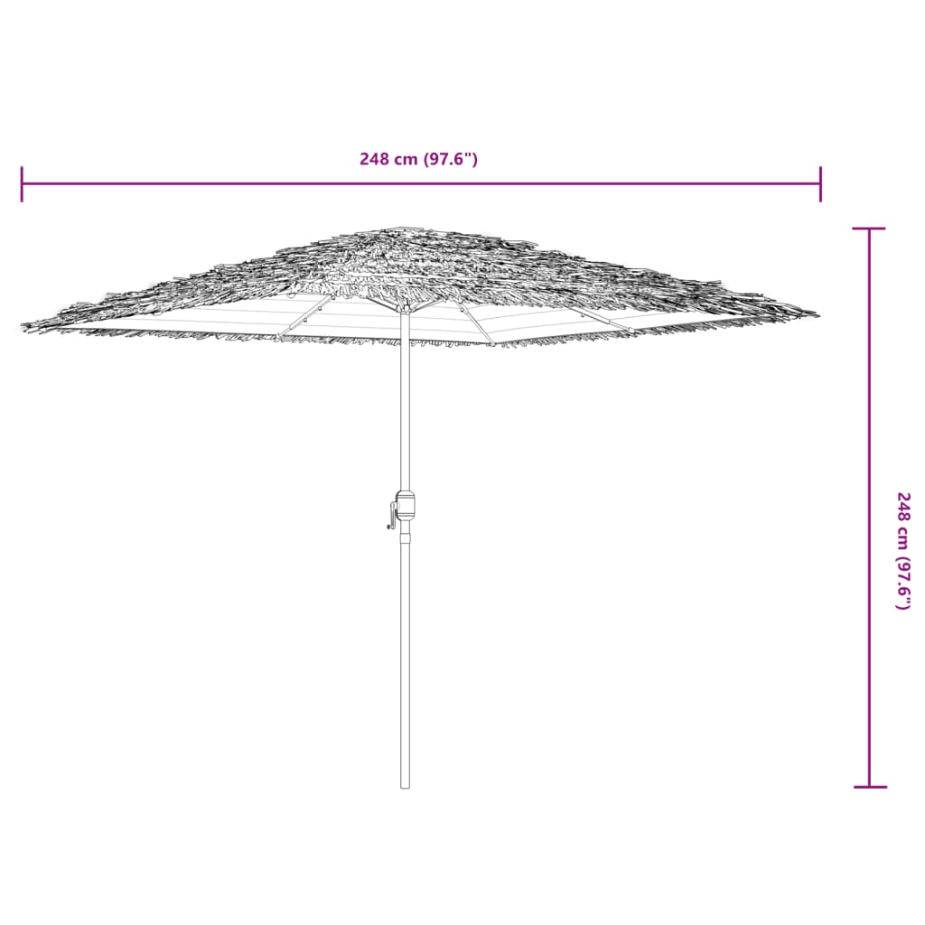Parasol met LED's en stalen paal 248x248x248 cm bruin image 13