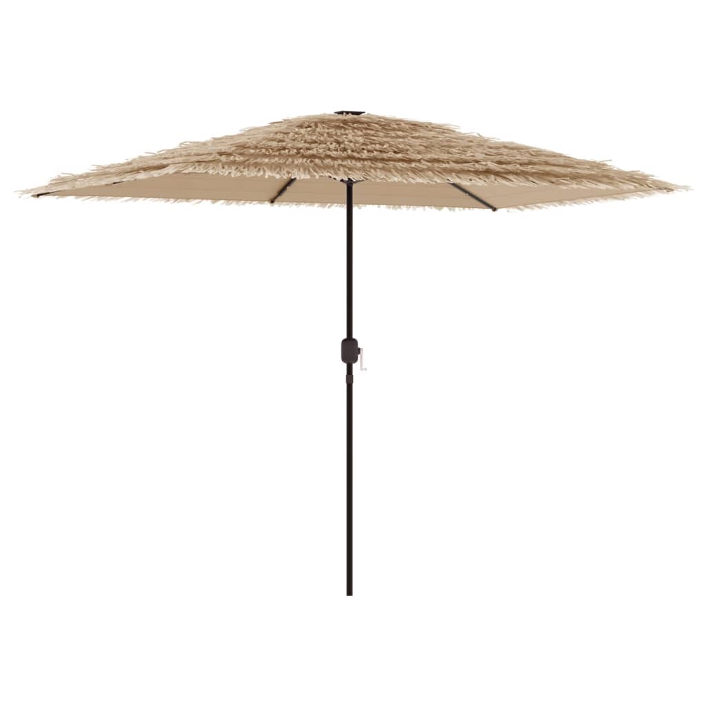 Parasol ogrodowy z LED, stalowy słupek, brązowy, 300x200x250 cm