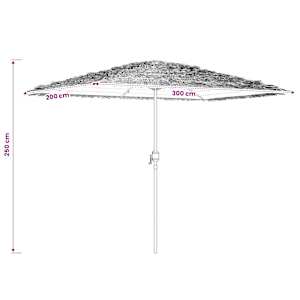 Zahradní slunečník s LED a ocelovou tyčí hnědý 300x200x250 cm - obrázek 12