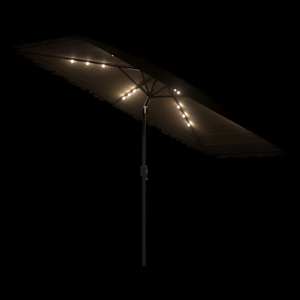Zahradní slunečník s LED a ocelovou tyčí hnědý 300x200x250 cm - obrázek 8