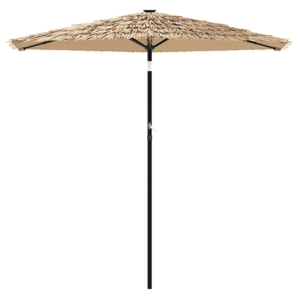 Parasol ogrodowy z LED, stalowy słupek, brązowy, 223x223x213 cm