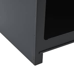 Venkovní krb se zásobníkem na dřevo věžový design černý ocel - obrázek 7