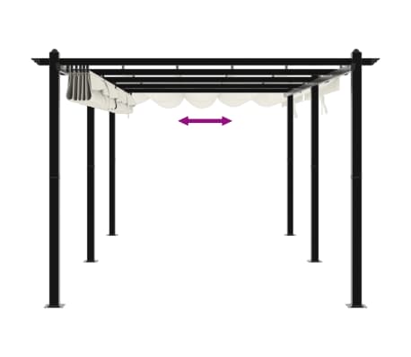 Pergola da Giardino con Tetto Retrattile 3x3 m Tortora