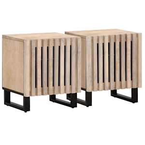 Noční stolky 2 ks 40x34x46 cm masivní bělené mangovníkové dřevo - obrázek 1
