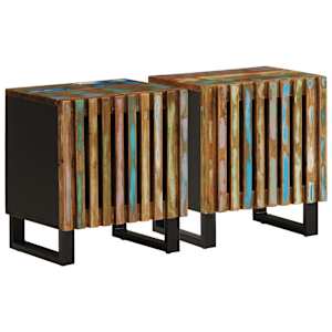 Noční stolky 2 ks 40 x 34 x 46 cm masivní recyklované dřevo - obrázek 1
