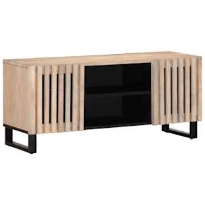 TV skříňka bílá 105 x 34 x 46 cm masivní mangovníkové dřevo - obrázek 1