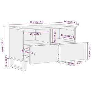 TV skříňka 70 x 34 x 46 cm masivní hrubé mangovníkové dřevo - obrázek 11
