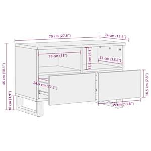 TV skříňka hnědá 70 x 34 x 46 cm masivní mangovníkové dřevo - obrázek 11