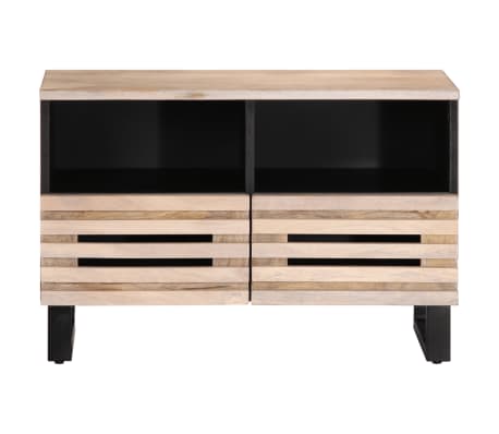 vidaXL Sj&oacute;nvarpssk&aacute;pur Hv&iacute;tur 70x34x46 cm Gegnheill Mang&oacute;vi&eth;ur