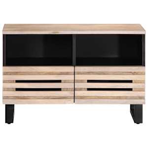 vidaXL Sj&oacute;nvarpssk&aacute;pur Hv&iacute;tur 70x34x46 cm Gegnheill Mang&oacute;vi&eth;ur