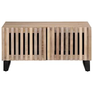 Konferenční stolek bílý 80x51x40 cm masivní mangovníkové dřevo - obrázek 2