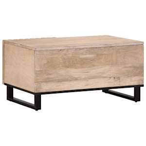 Konferenční stolek bílý 80x51x40 cm masivní mangovníkové dřevo - obrázek 4
