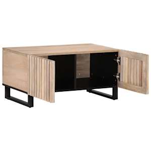 Konferenční stolek bílý 80x51x40 cm masivní mangovníkové dřevo - obrázek 5