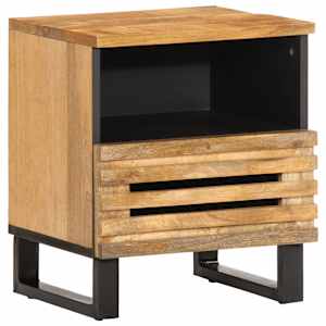 Noční stolky 2 ks 40x34x46 cm masivní hrubé mangovníkové dřevo - obrázek 2