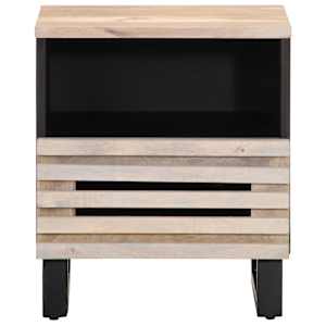 Noční stolky 2 ks 40x34x46 cm masivní bělené mangovníkové dřevo - obrázek 4