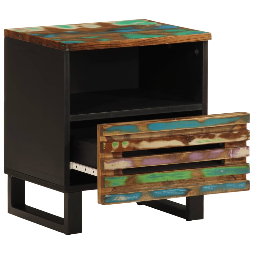 vidaXL Nočný stolík 40x34x46 cm masívne recyklované drevo
