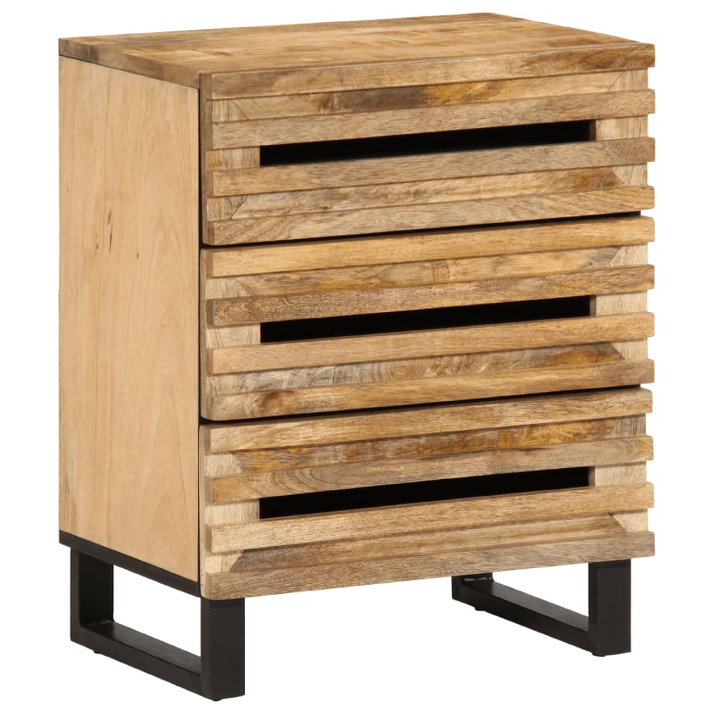 vidaXL Nachttisch 50x34x62 cm Raues Massives Mangoholz