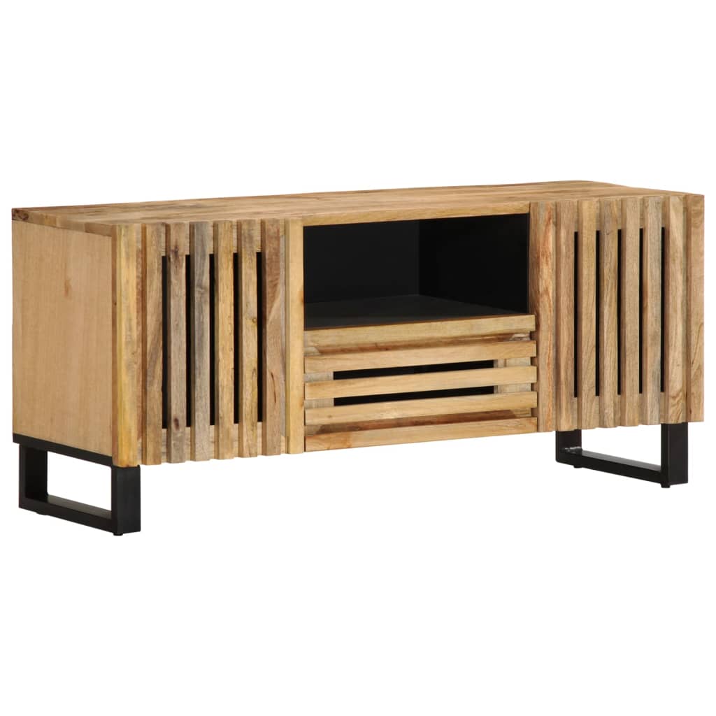 vidaXL TV-Schrank 100x34x46 cm Raues Massives Mangoholz