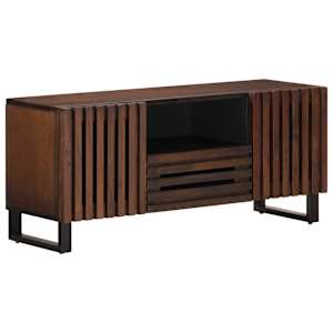 TV skříňka hnědá 100 x 34 x 46 cm masivní mangovníkové dřevo - obrázek 1