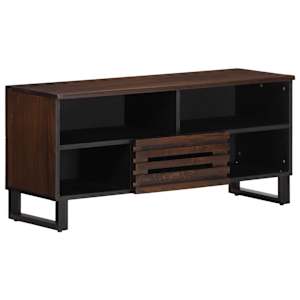 TV skříňka hnědá 100 x 34 x 46 cm masivní mangovníkové dřevo - obrázek 1