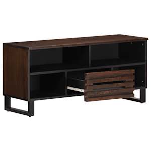 TV skříňka hnědá 100 x 34 x 46 cm masivní mangovníkové dřevo - obrázek 3