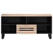 Mueble TV De Madera De Mango Maciza VidaXL - 115x30x40 Cm (parte Superior), Con 2 Cajones, Estilo Rústico Y Natural