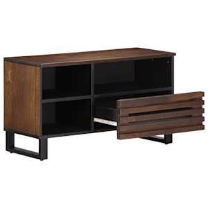 TV skříňka hnědá 80 x 34 x 46 cm masivní mangovníkové dřevo - obrázek 3