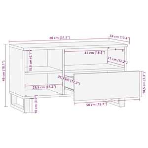 TV skříňka 80 x 34 x 46 cm masivní akáciové dřevo - obrázek 11