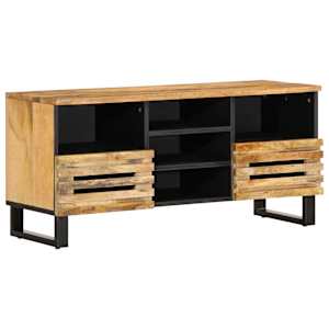 TV skříňka 100 x 34 x 46 cm masivní hrubé mangovníkové dřevo - obrázek 1