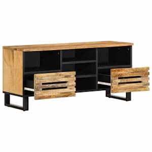 TV skříňka 100 x 34 x 46 cm masivní hrubé mangovníkové dřevo - obrázek 3