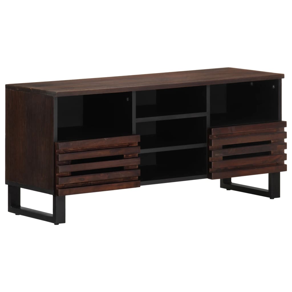 vidaXL TV-Schrank Braun 100x34x46 cm Massivholz Mango