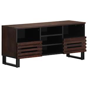 TV skříňka hnědá 100 x 34 x 46 cm masivní mangovníkové dřevo