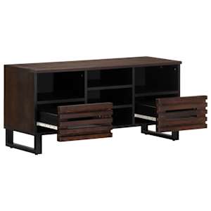 TV skříňka hnědá 100 x 34 x 46 cm masivní mangovníkové dřevo - obrázek 3