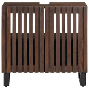 Koupelnová skříňka pod umyvadlo 62 x 34 x 58 cm hnědá mangovník - obrázek 3