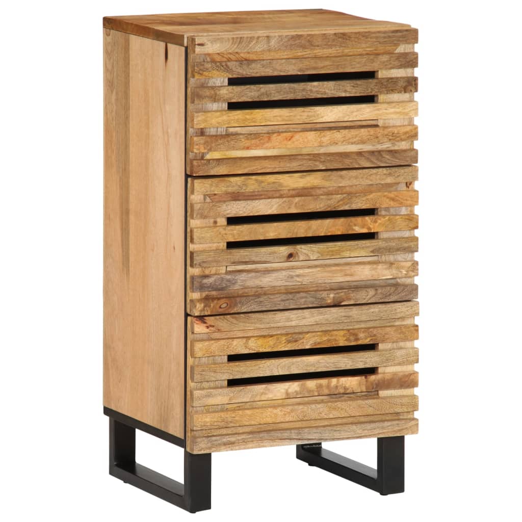 Sideboard 40x34x75 cm Raues Massives Mangoholz