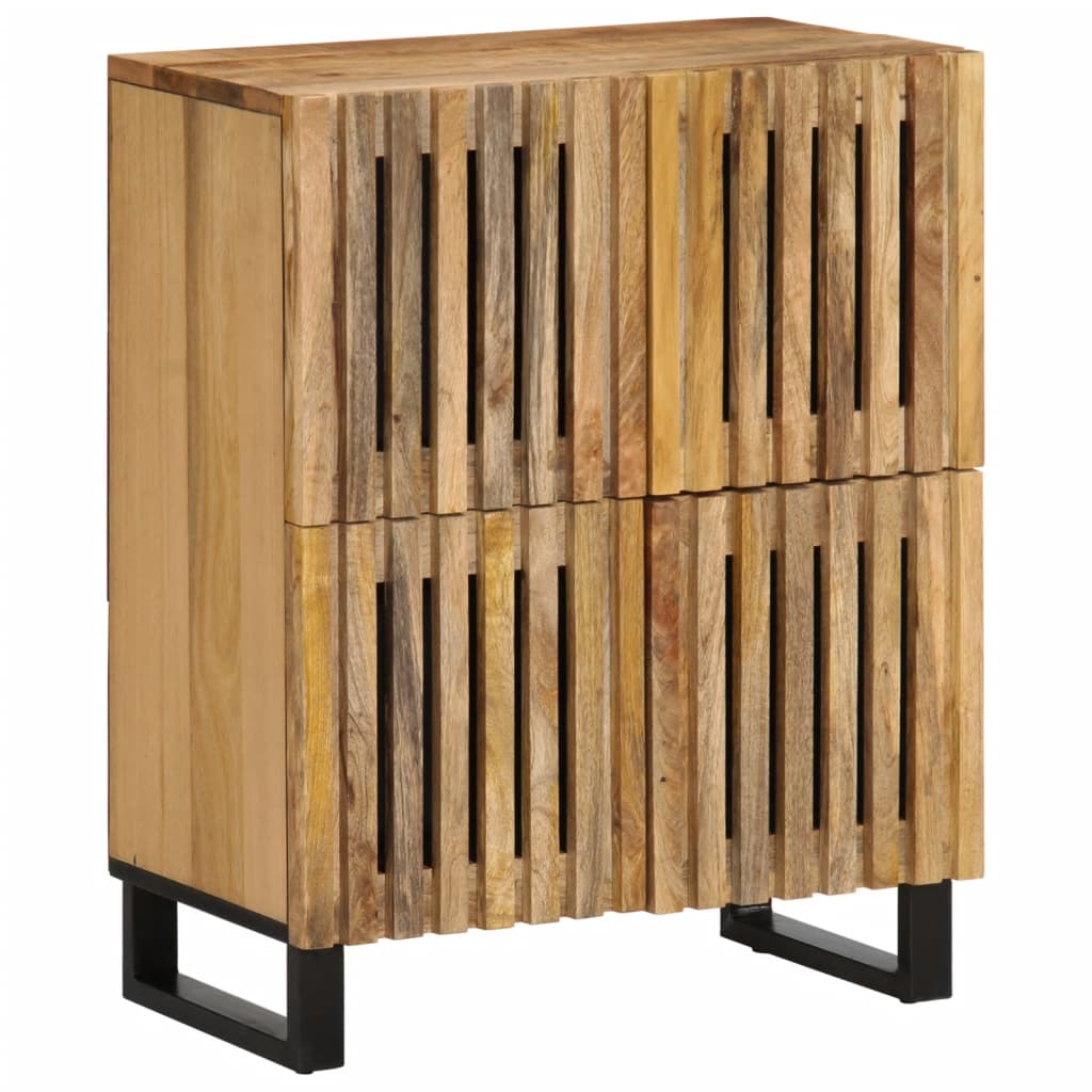 vidaXL Sideboard 60x34x75 cm Raues Massives Mangoholz