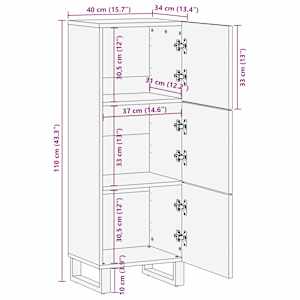 Skříň highboard 40 x 34 x 110 cm masivní akáciové dřevo - obrázek 10