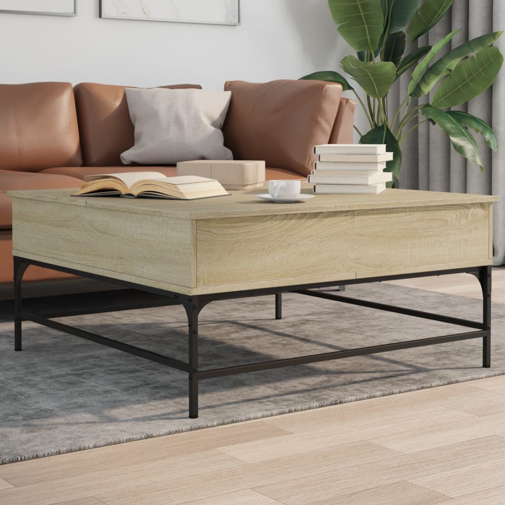 Thumbnail - vidaXL Couchtisch Sonoma-Eiche 95x95x45 cm Holzwerkstoff und Metall