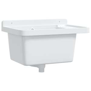 Umyvadlo pro montáž na stěnu bílé 50 x 35 x 24 cm pryskyřice - obrázek 2