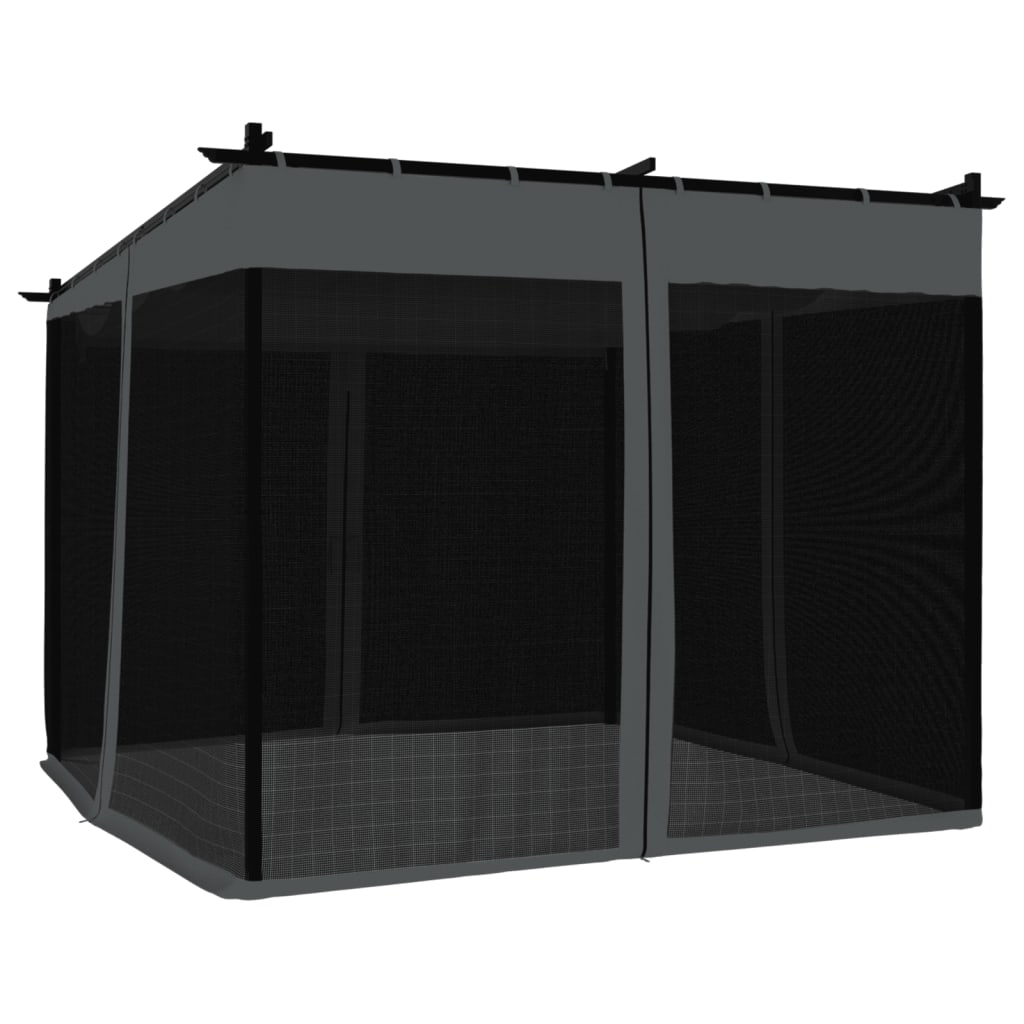 Tonnelle avec parois en vendre filet anthracite 3x3 m acier tonnelle de jardin vidaXL