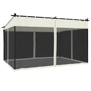 Altán se síťovanými stěnami krémový 4 x 3 m ocel - obrázek 6