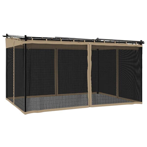vidaXL v&otilde;rkseintega paviljon, pruunikashall, 4x3 m, teras